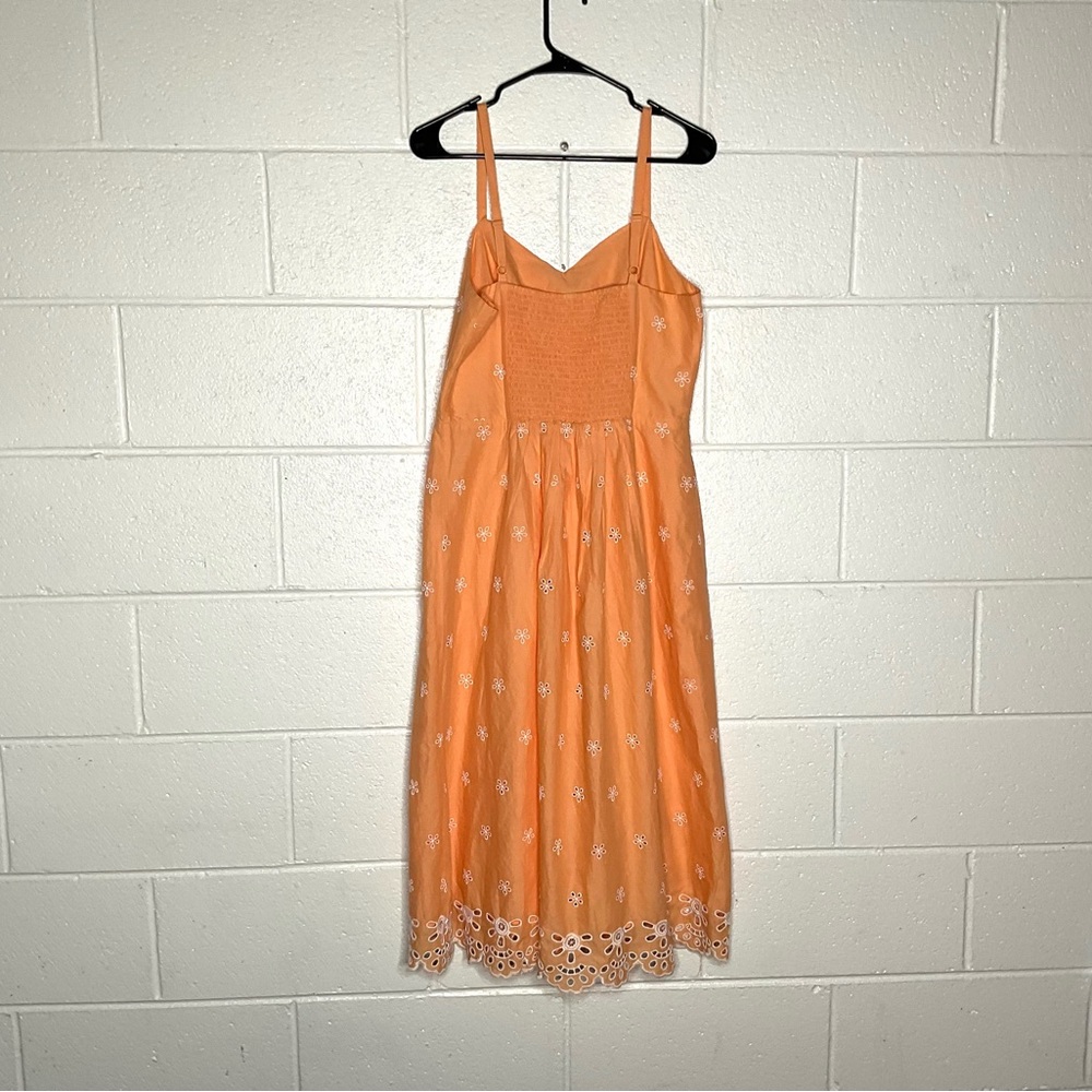 < Old Navy Orange Fit & Flare Eyelet Dress > - Picture 4 of 5